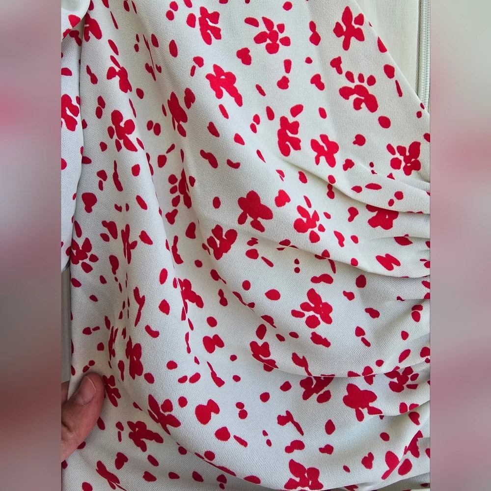C/MEO Collective Red and Cream Puff Sleeve Sundress - Picture 12 of 16